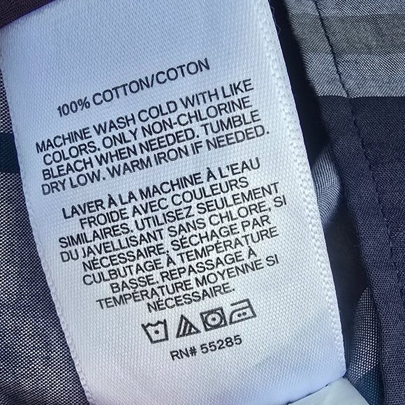 Express Men's Long Sleeve Button Down Plaid - Picture 4 of 5